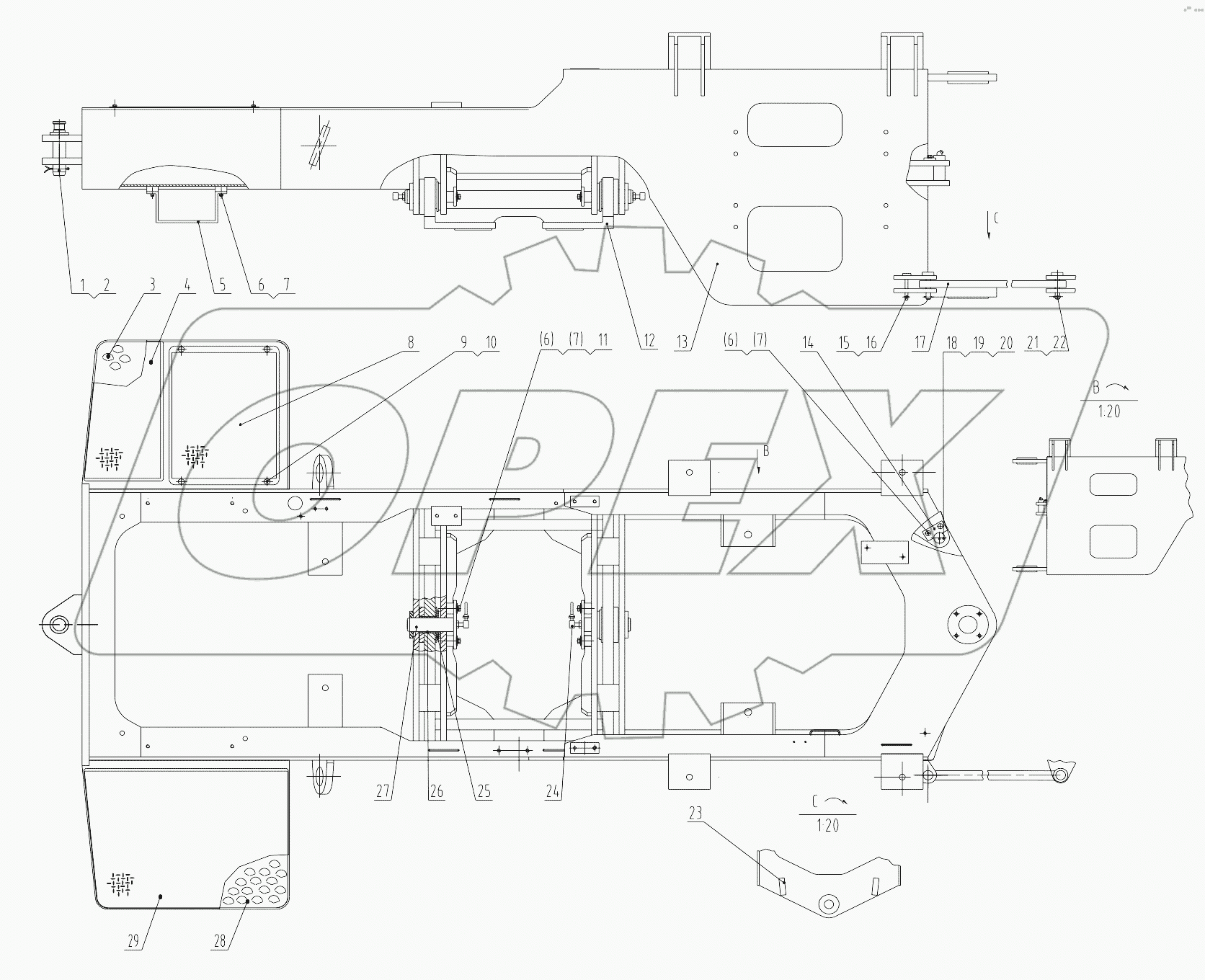 30E1014 000 REAR FRAME AS