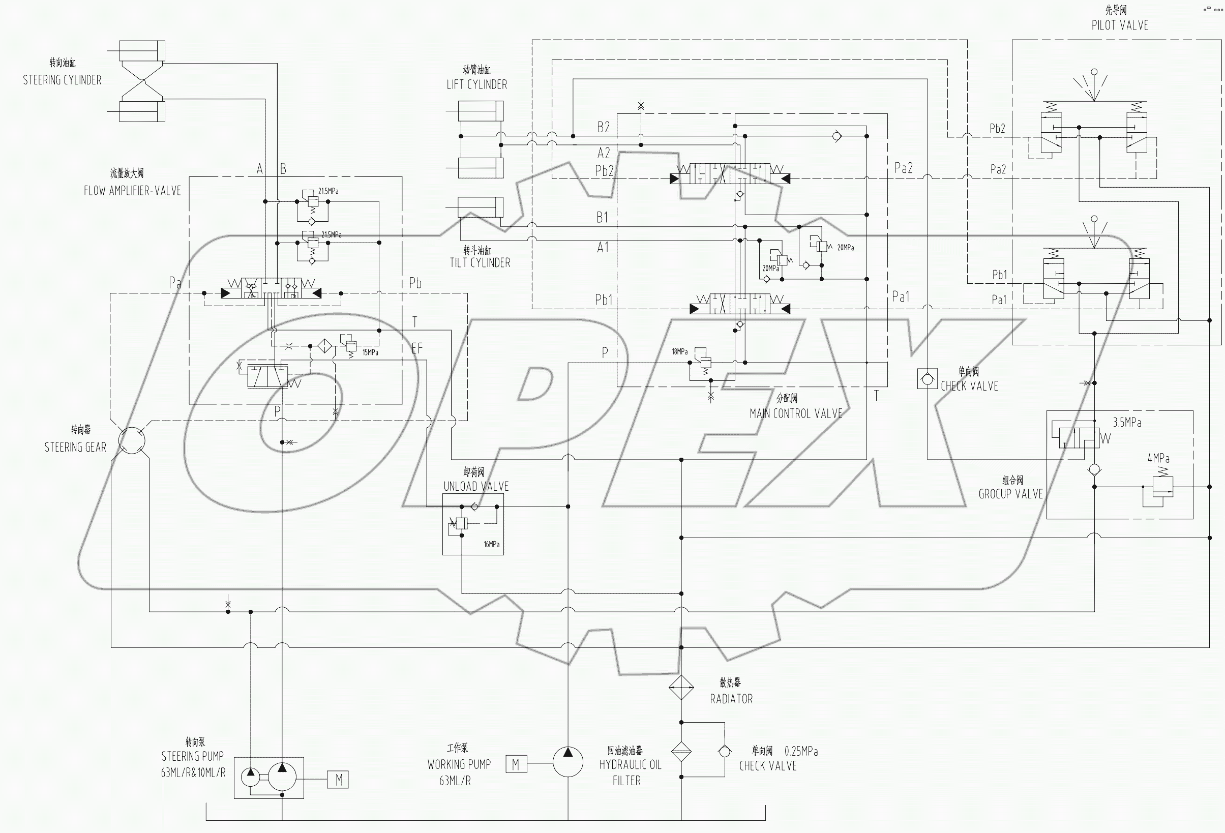  50E0523 000 HYDRAULIC SCHEMATIC