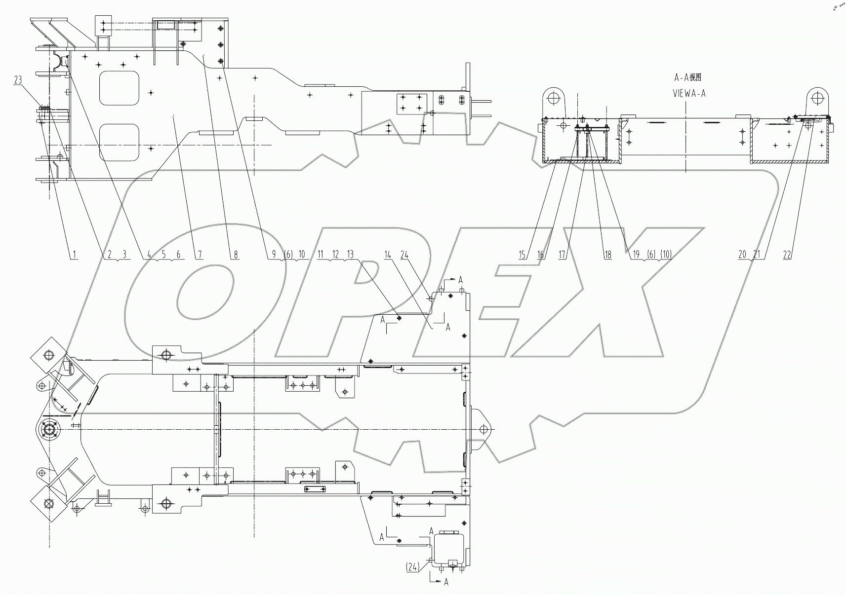  30E0637 002 REAR FRAME AS