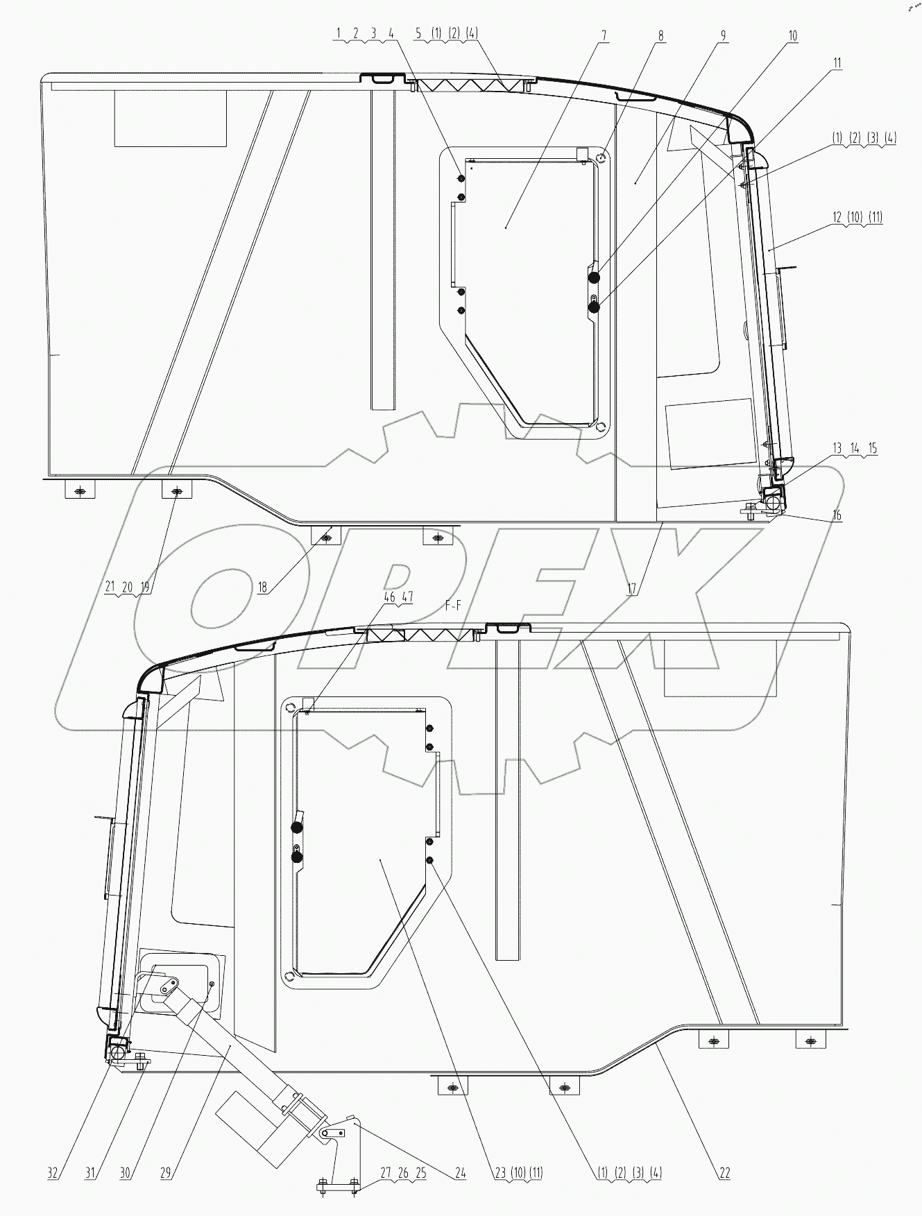  44E0346 004 ENGINE HOOD AS