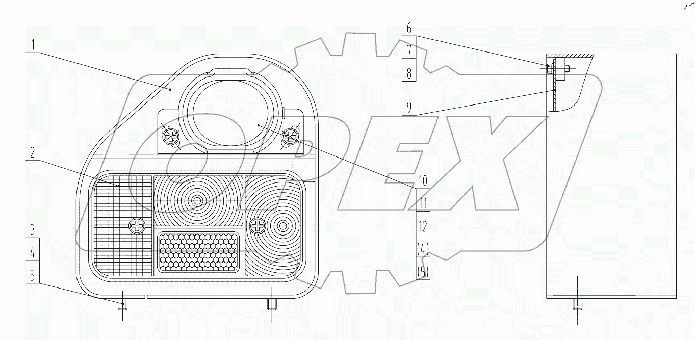  46C2831 001 REAR FLOODLIGHT-LH