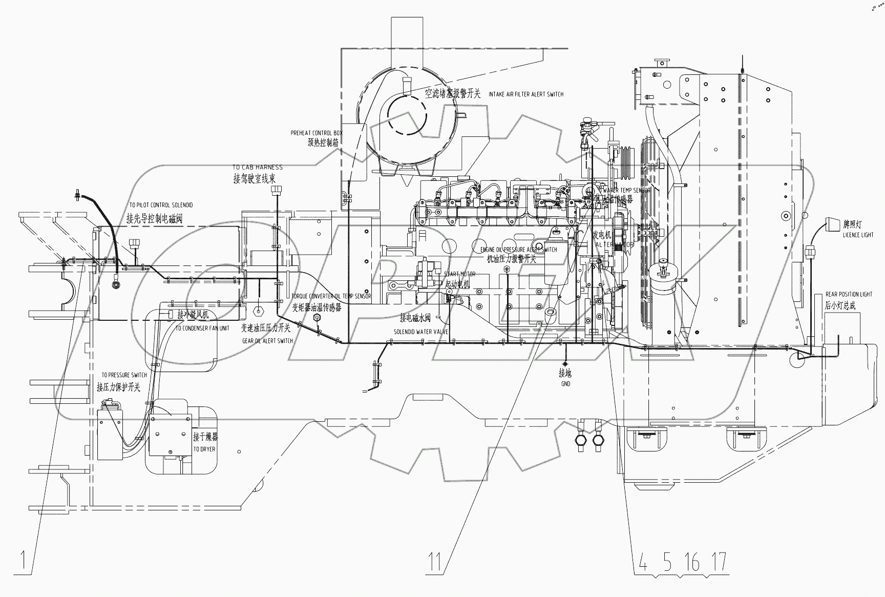  46C3355 003 REAR FRAME WIRING