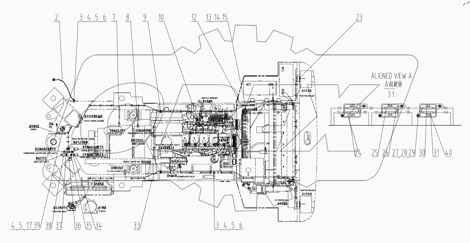  46C3355 002 REAR FRAME WIRING