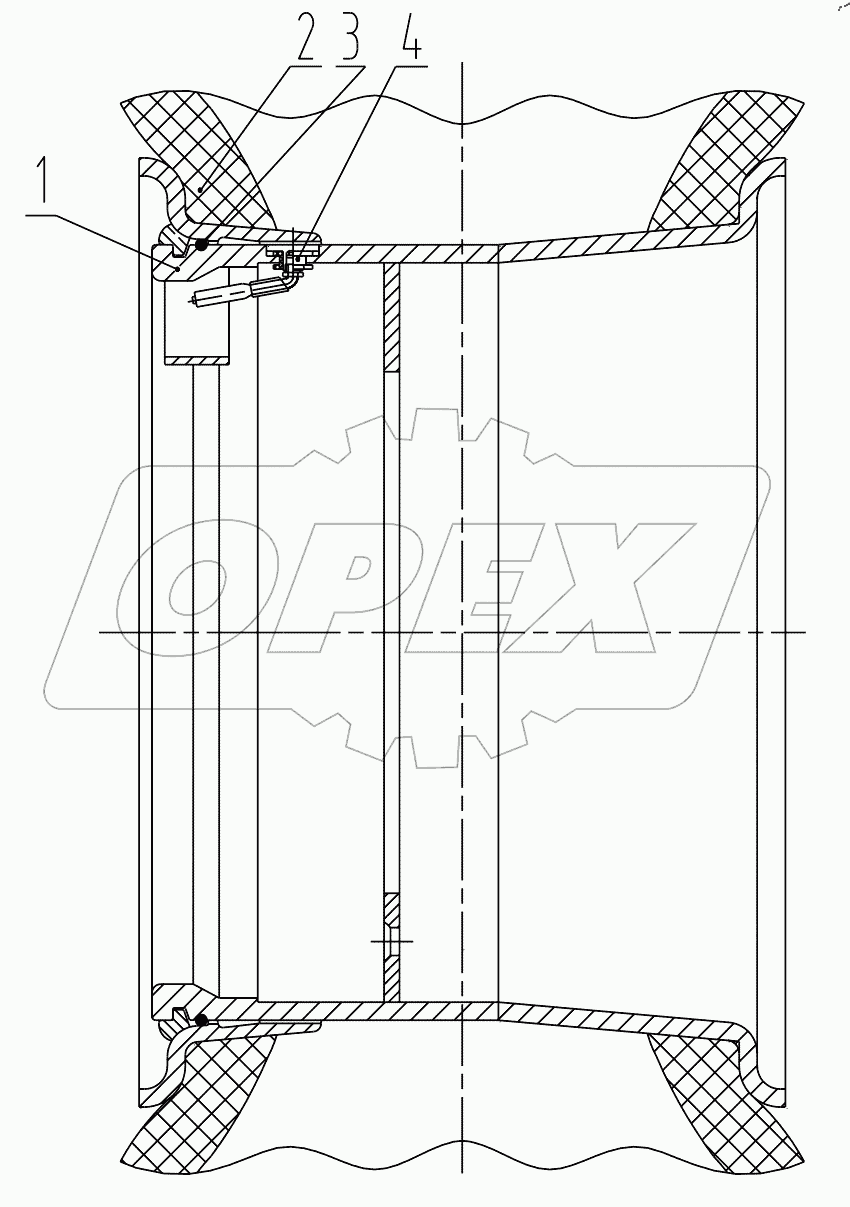  01E0255 000 TYRE & RIM AS