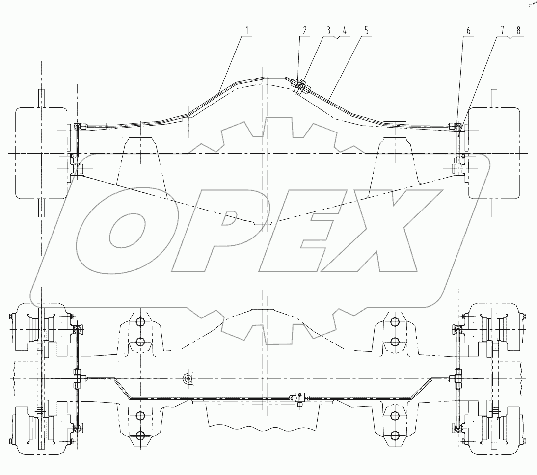  01E0011 000 FRONT AXLE LINES