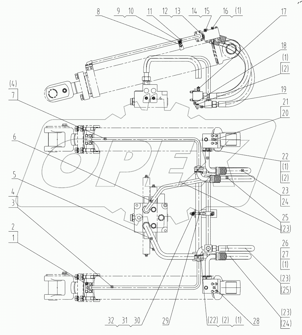  00C2039 000 BOOM CYLINDER LINES