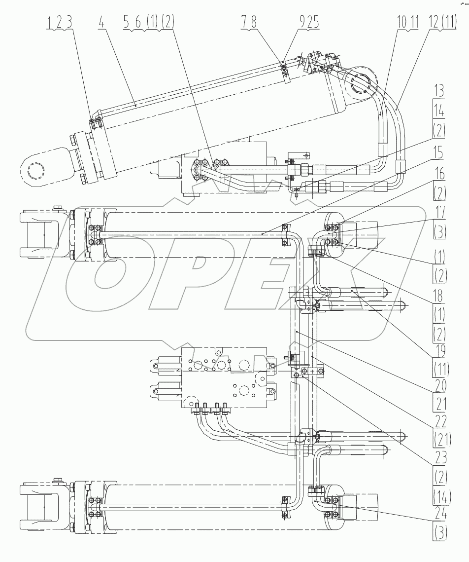  11E0117 002 BOOM CYLINDER LINES