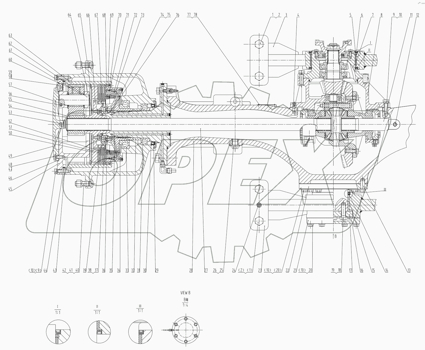  01E0208 002 REAR AXLE AS