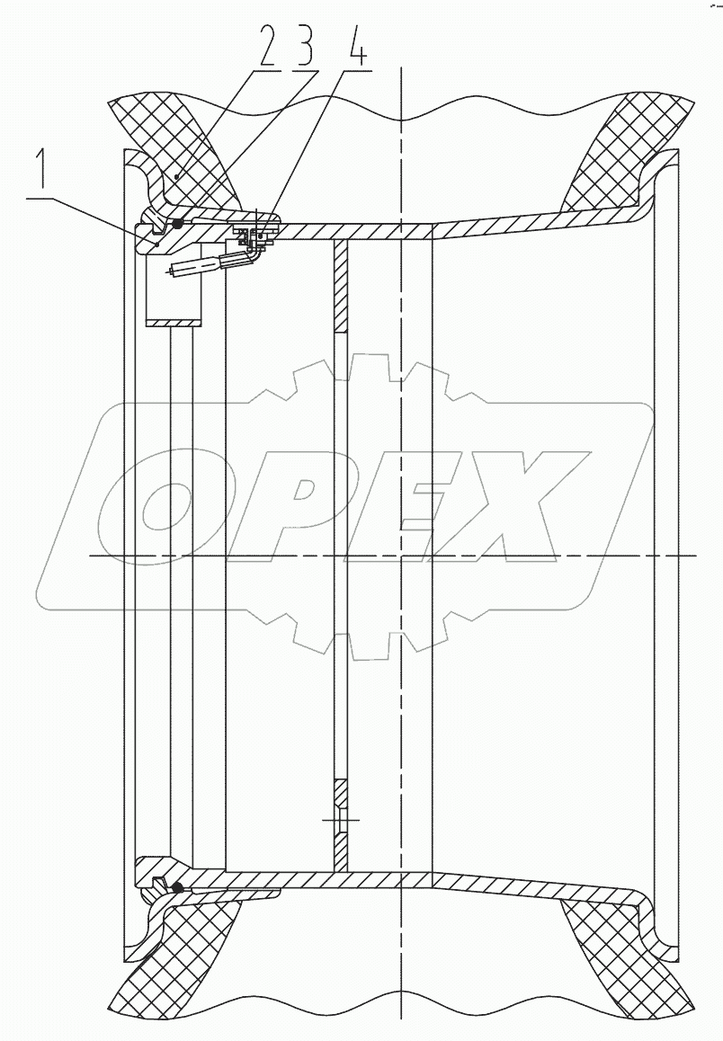  01E0255 000 TYRE & RIM AS