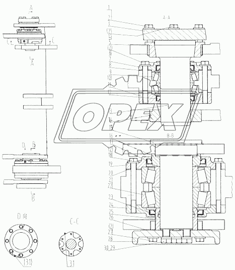 43C0013 Шарнирное соединение полурам