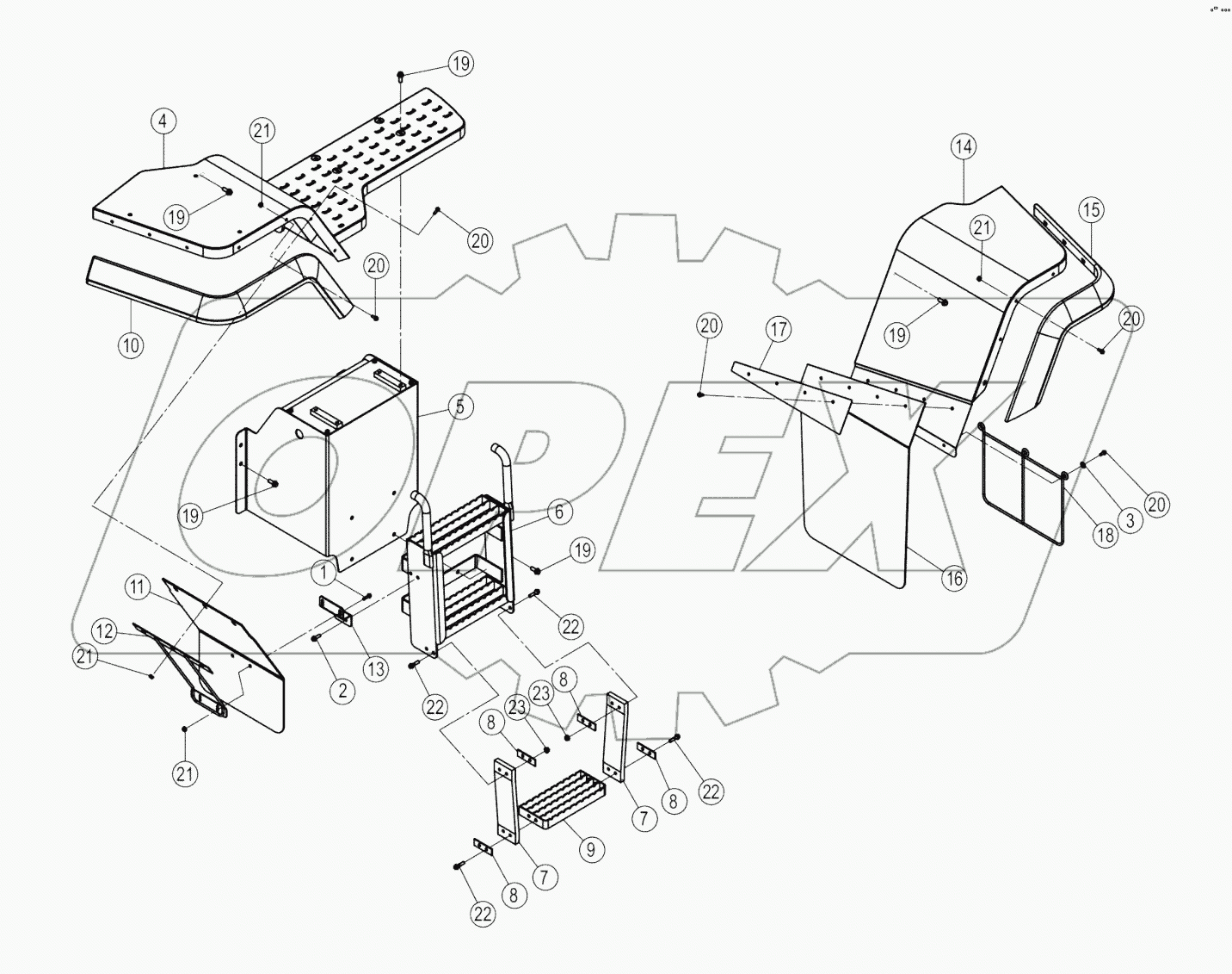 43Y0157-000-01 FENDER and LADDER AS