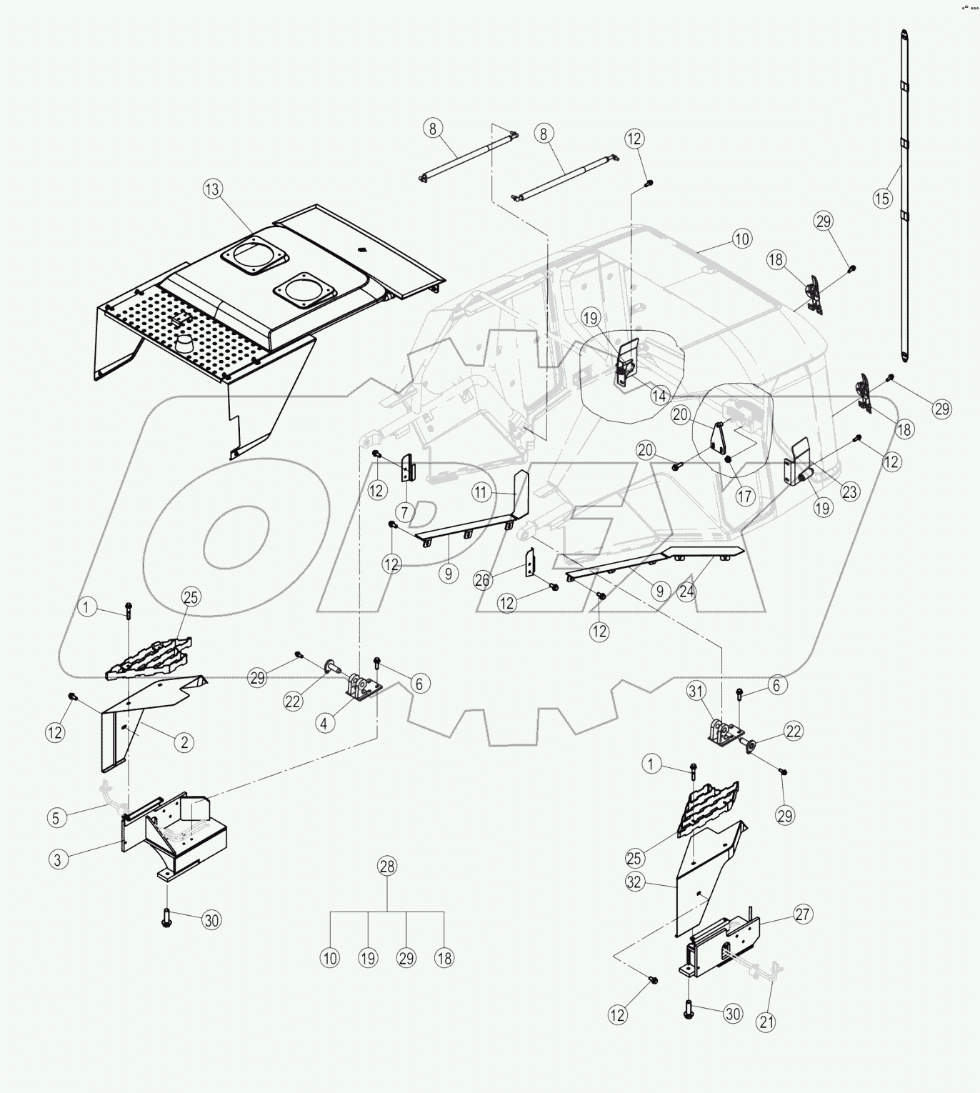 44Y0368-000-00 ENGINE HOOD AS