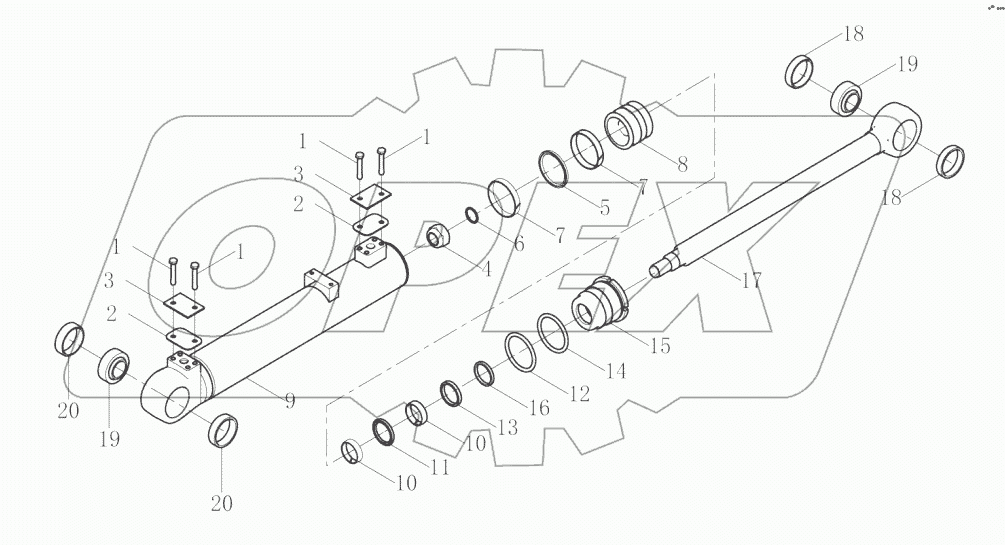 10C1768-001-00 STEERING CYLINDER