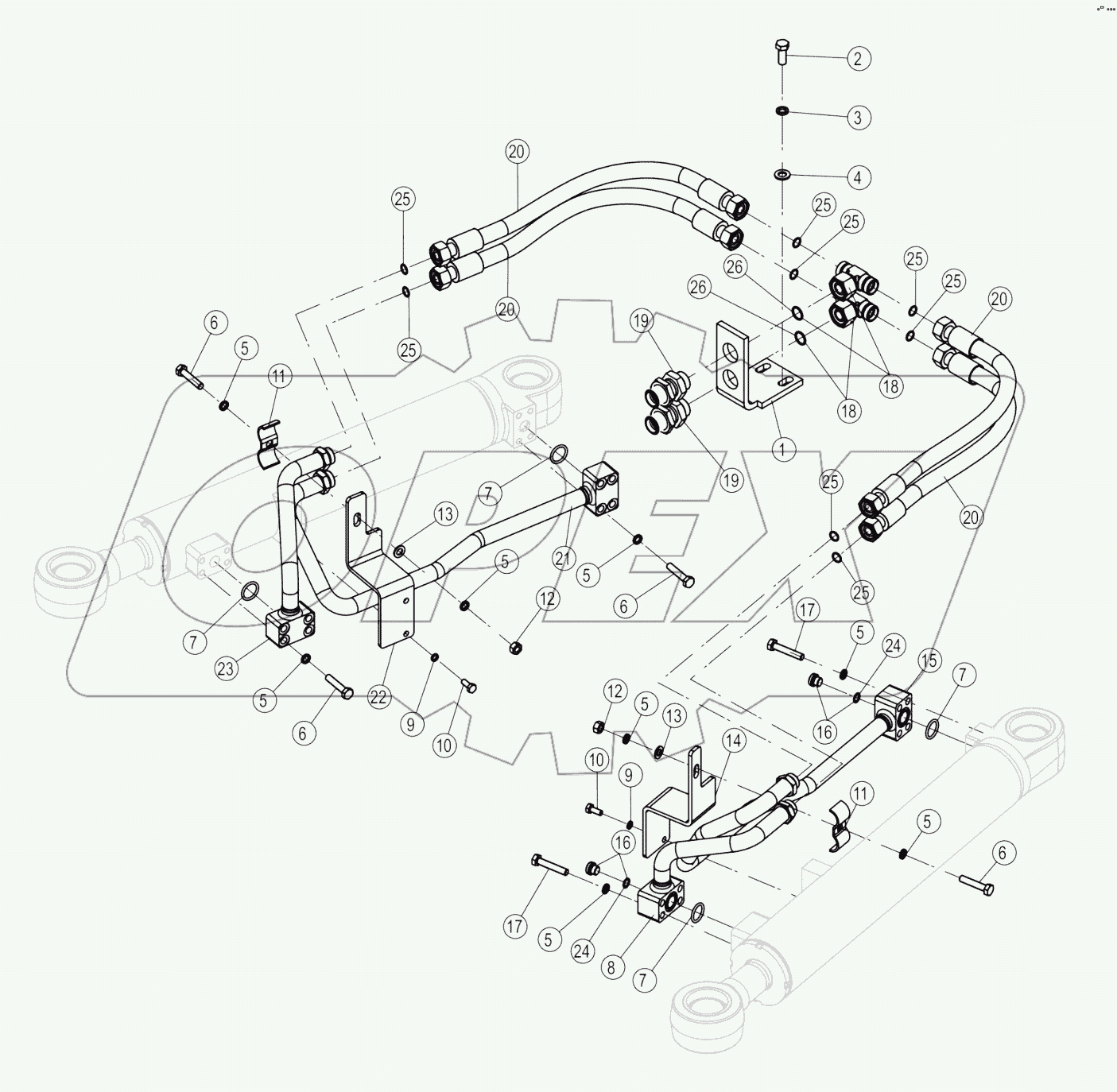 00C3646-001-00 STEERING CYLINDER LINES