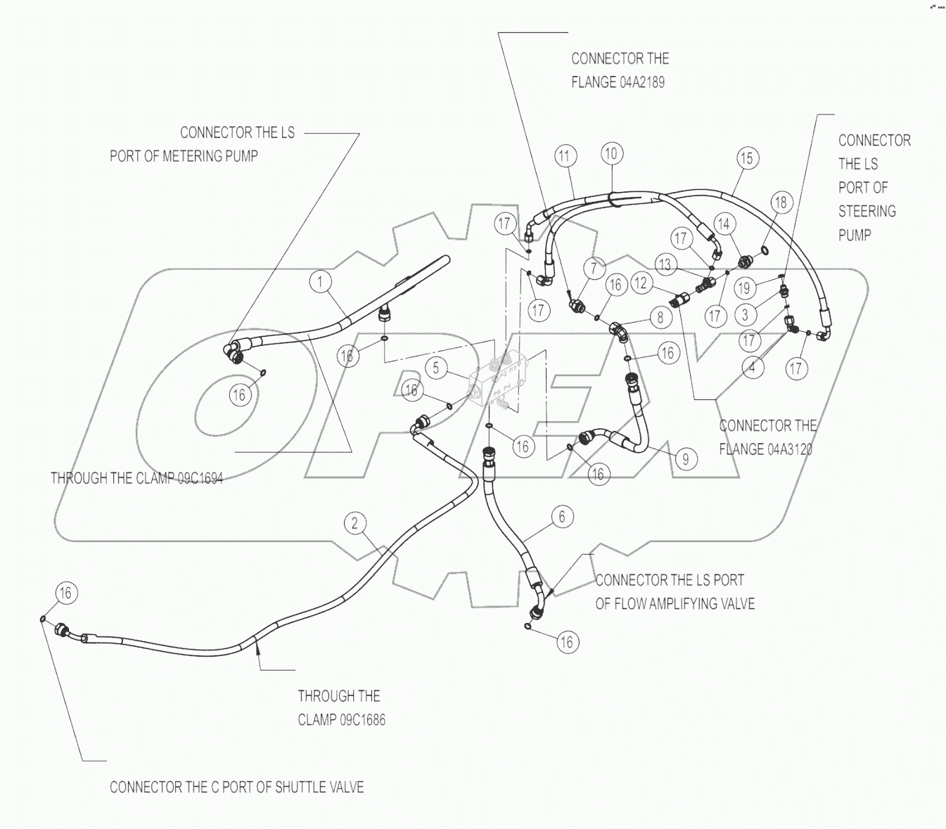 00C3675-000-00 CONTROL HYDRAULIC LINES