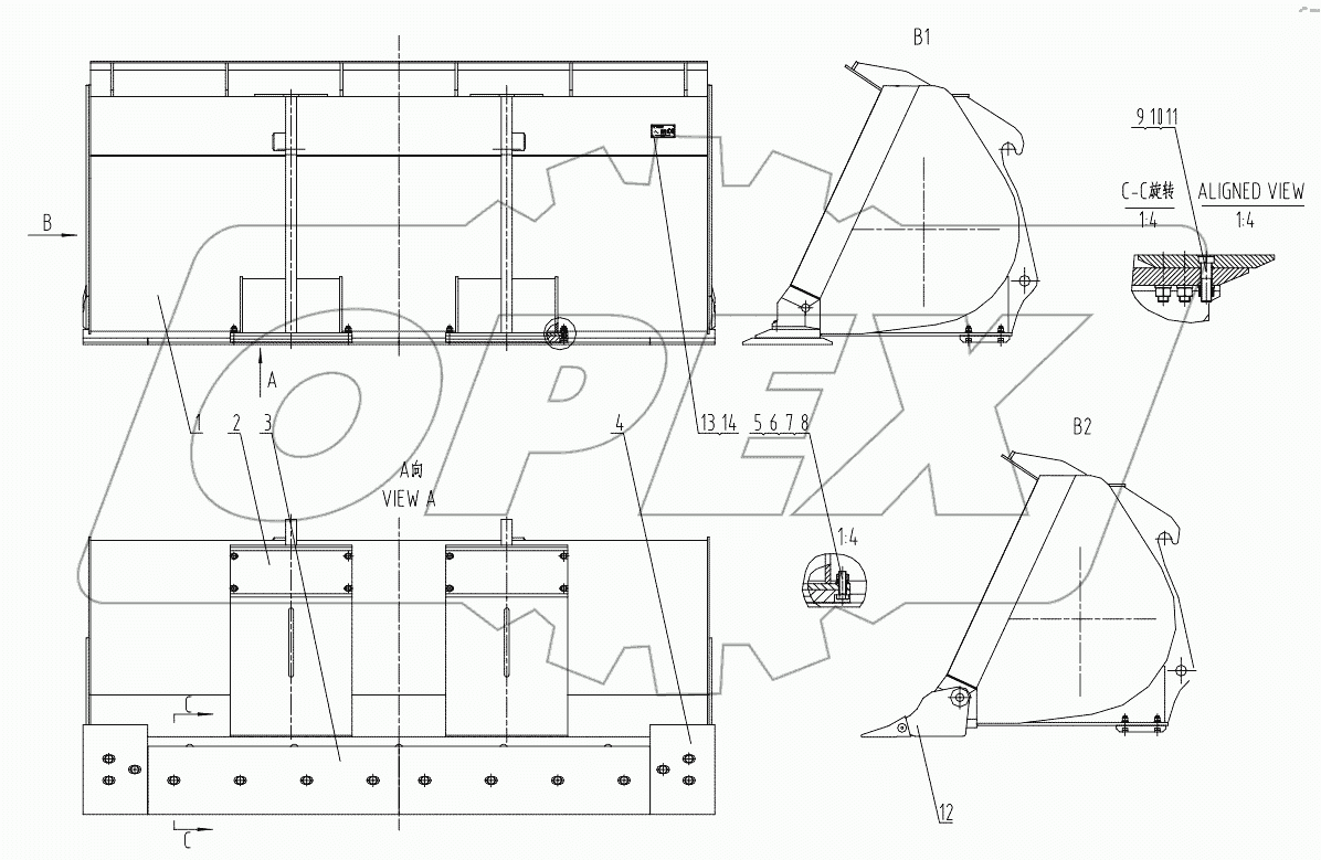  43C0472 000 BUCKET COUPLER 3.0M3
