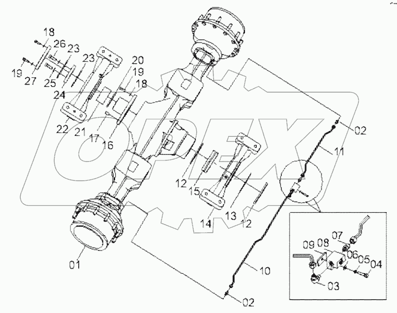  51C0020 003 REAR AXLE GP