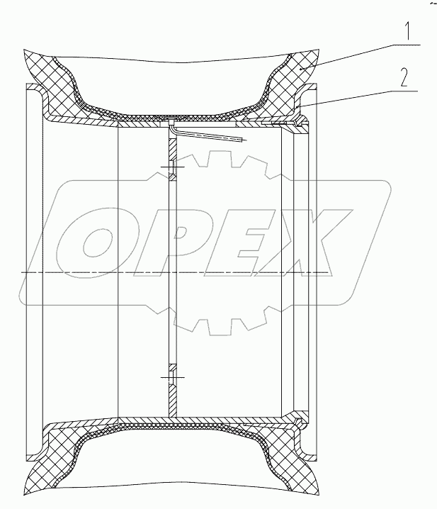  01E0262 000 TYRE & RIM AS