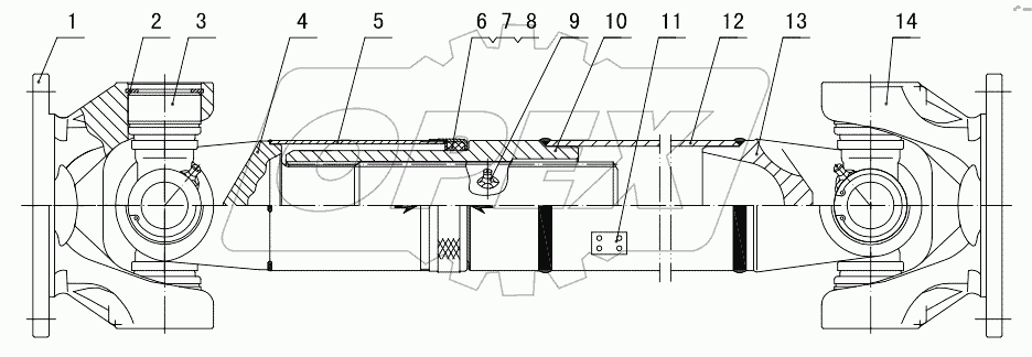  51C0024 000 MIDDLE DRIVE SHAFT