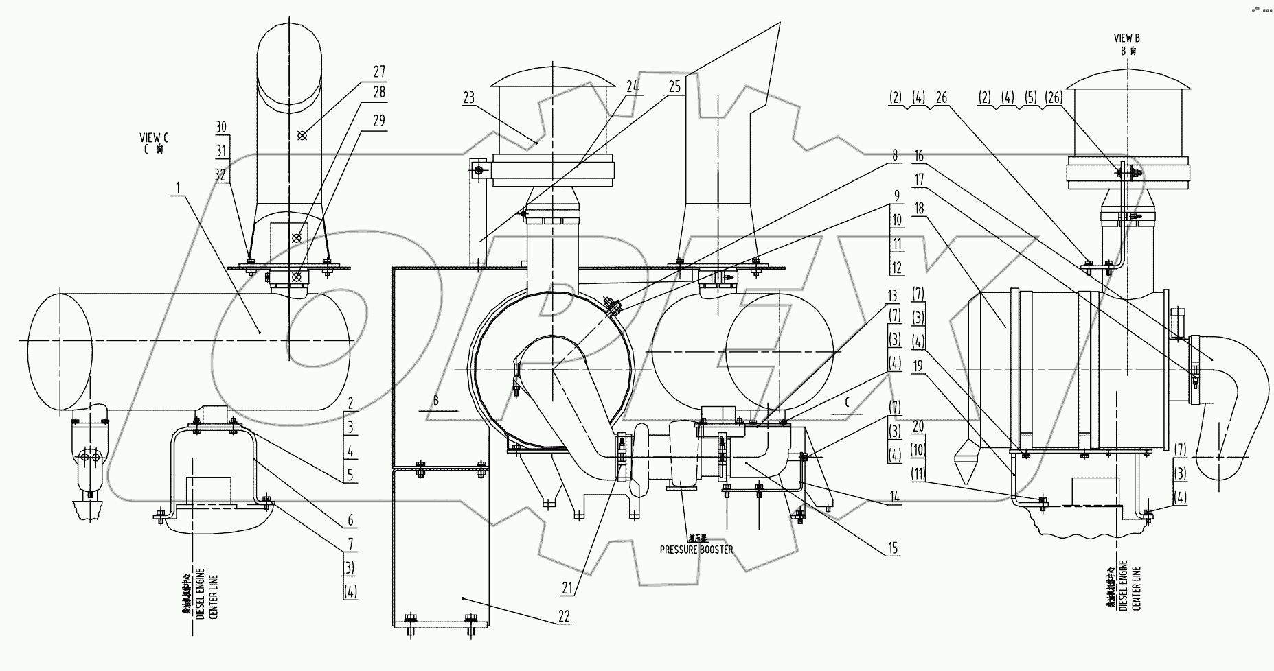  00E0317 005 INTAKE AND EXHAUST SYSTEM