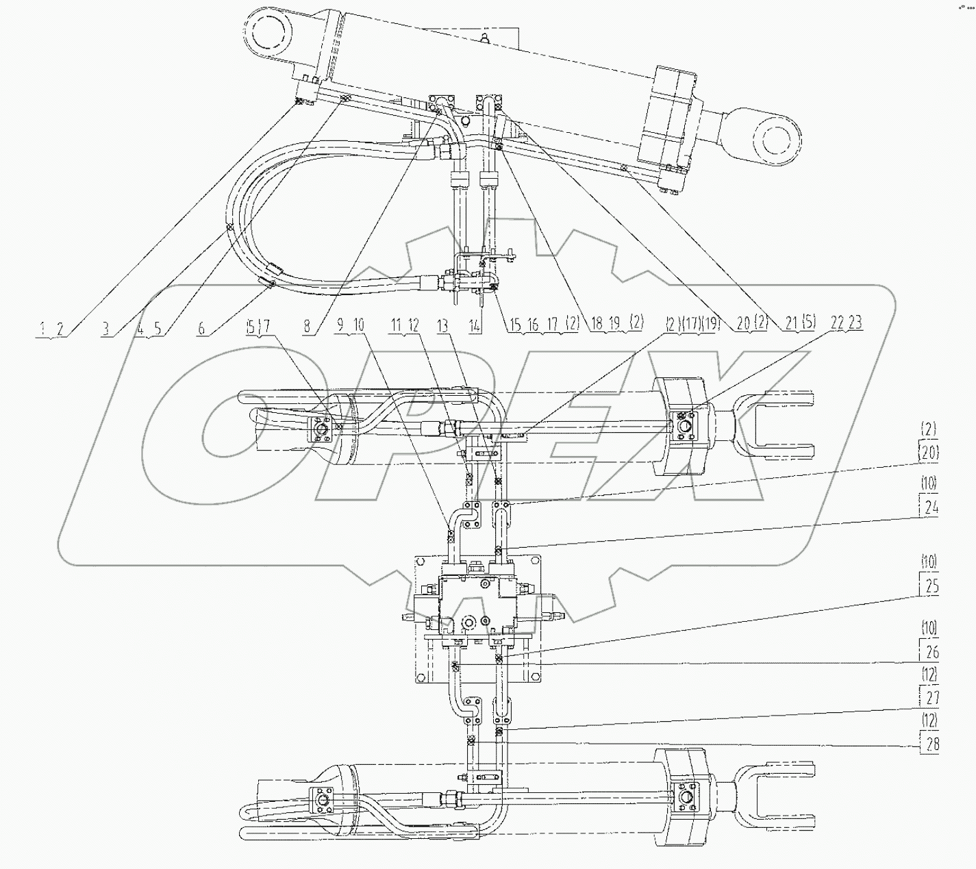  00C1915 000 BOOM CYLINDER LINES
