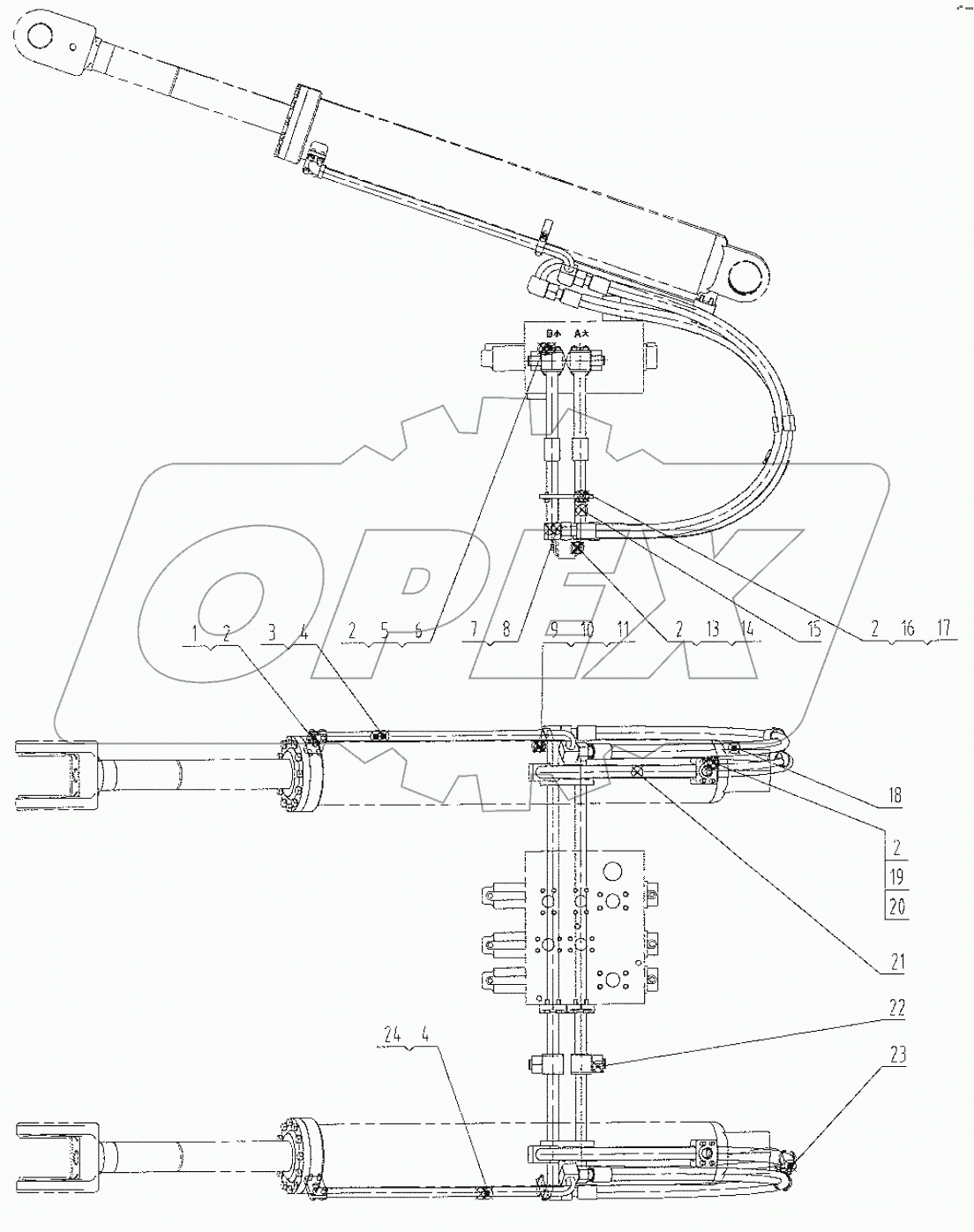  00C1458 000 BOOM CYLINDER LINES