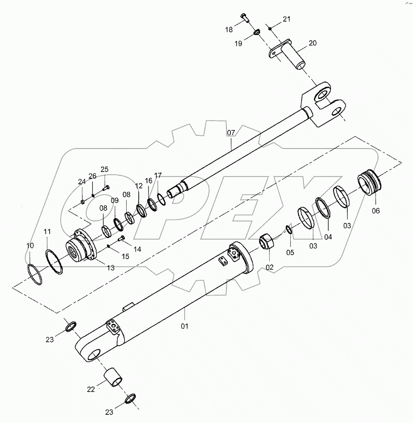 10C0250 005 TILTING CYLINDER-LH