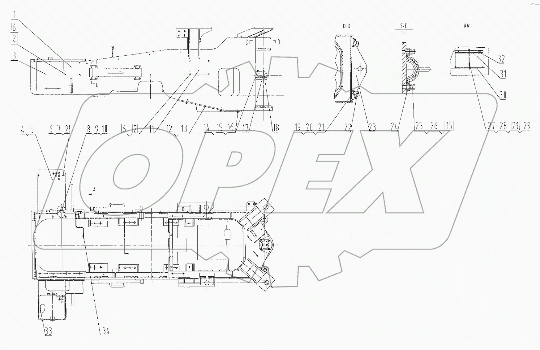  30E0803 000 REAR FRAME AS