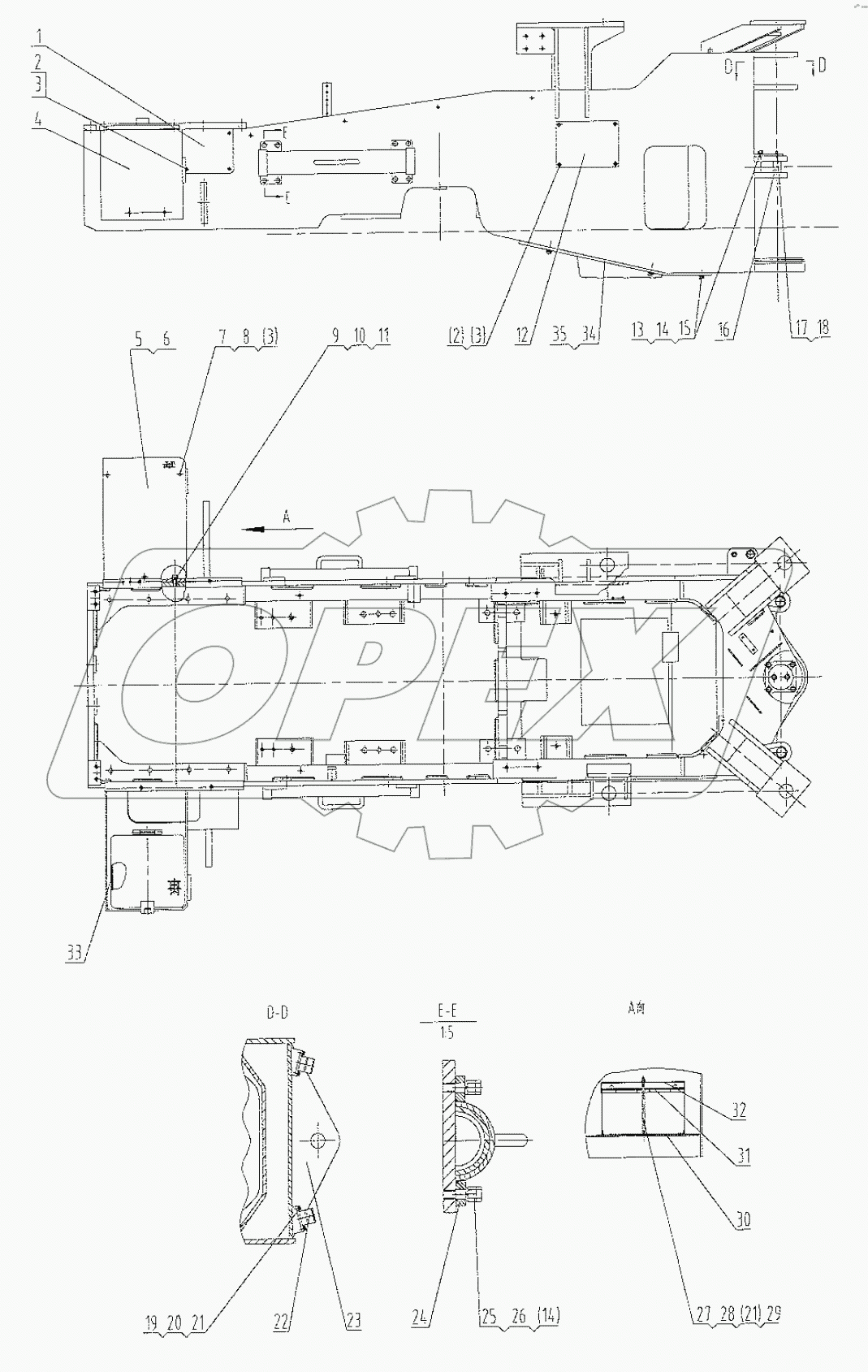  30E0517 001 REAR FRAME AS