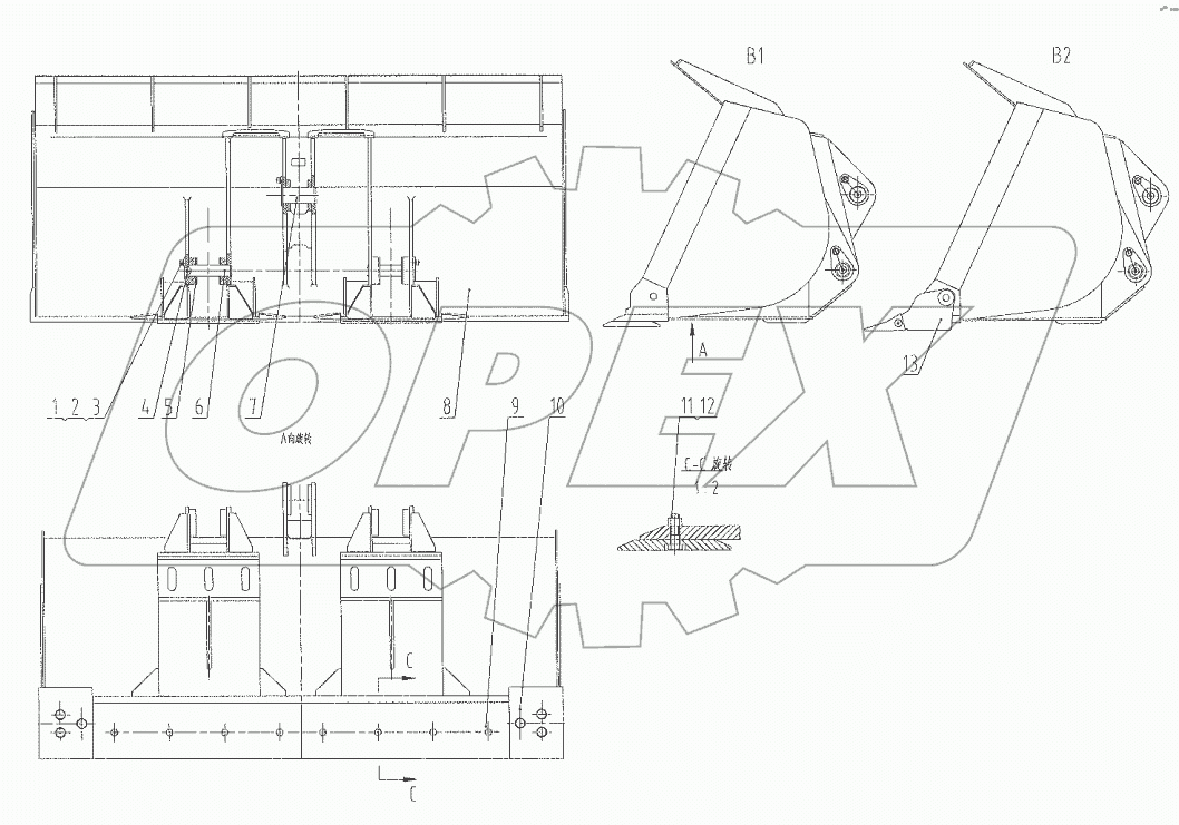  32E0385 000 BUCKET AS 3.5 m3