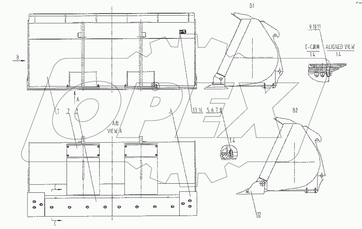  43C0472 001 BUCKET COUPLER 3,0 m3