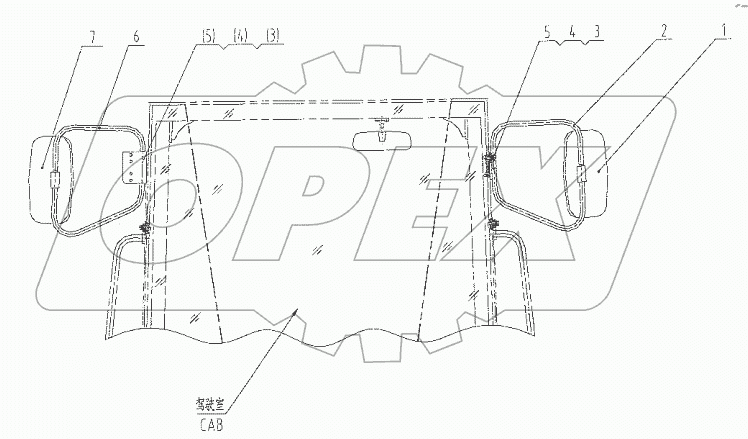  48C0249 001 REAR VIEW MIRROR AS