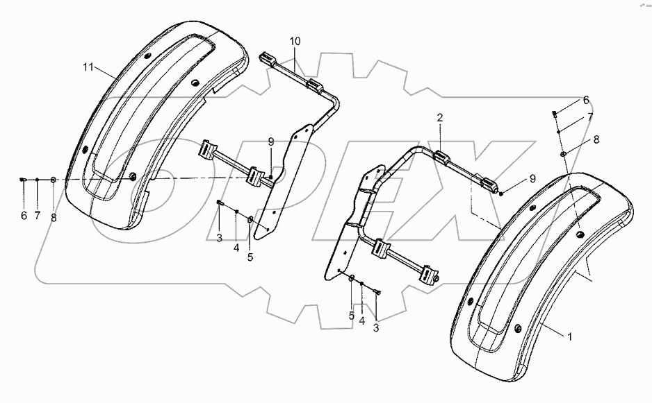  43E0135 001 FRONT FENDER AS