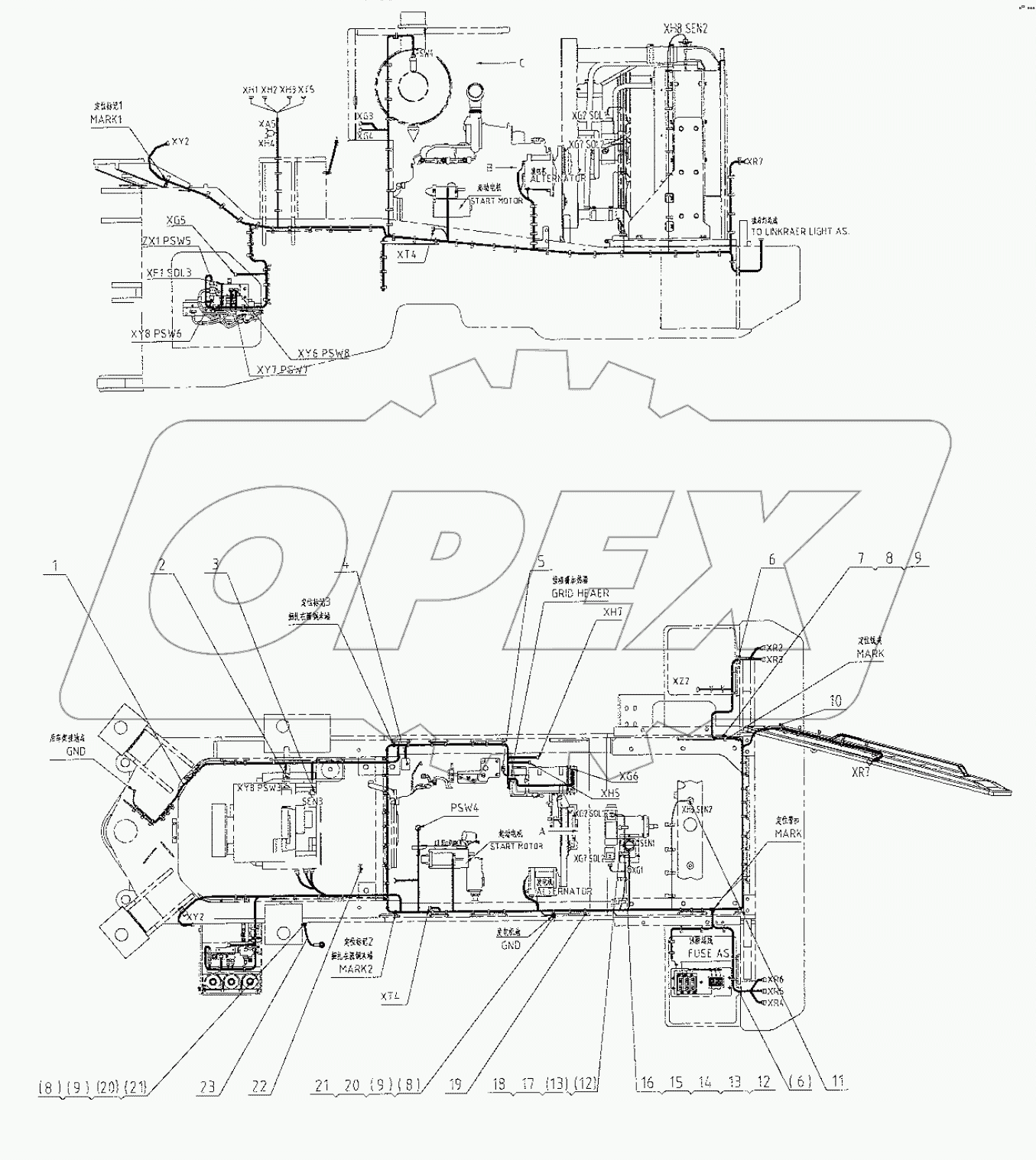  46C7603 000 REAR FRAME WIRING