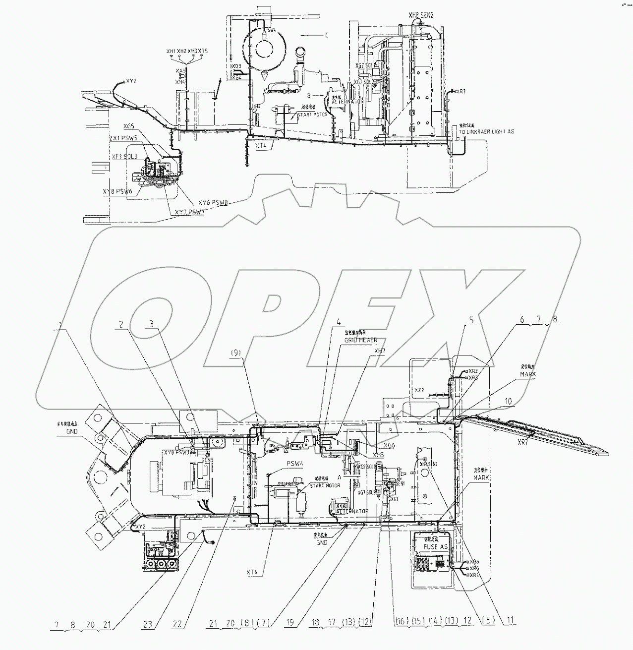  46C6705 000 REAR FRAME WIRING