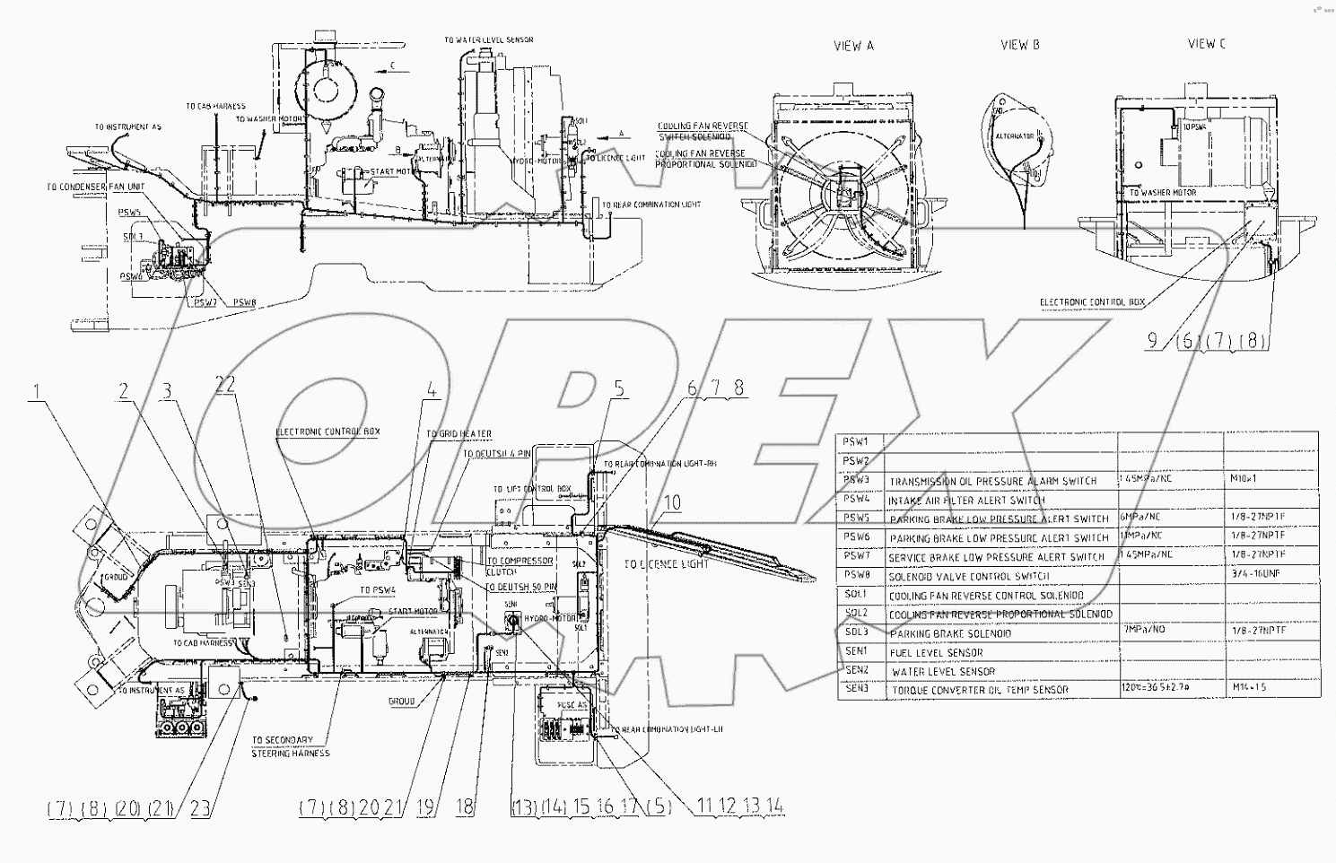  46C4095 004 REAR FRAME WIRING