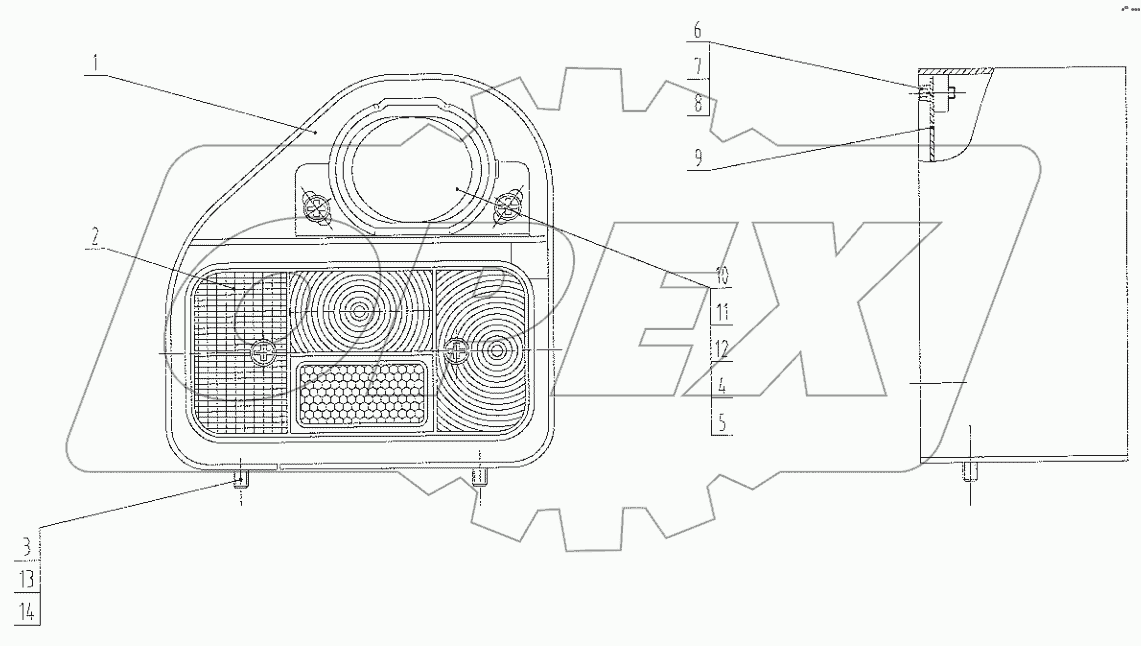  46РЎ2831 002 REAR LIGHTING-LH