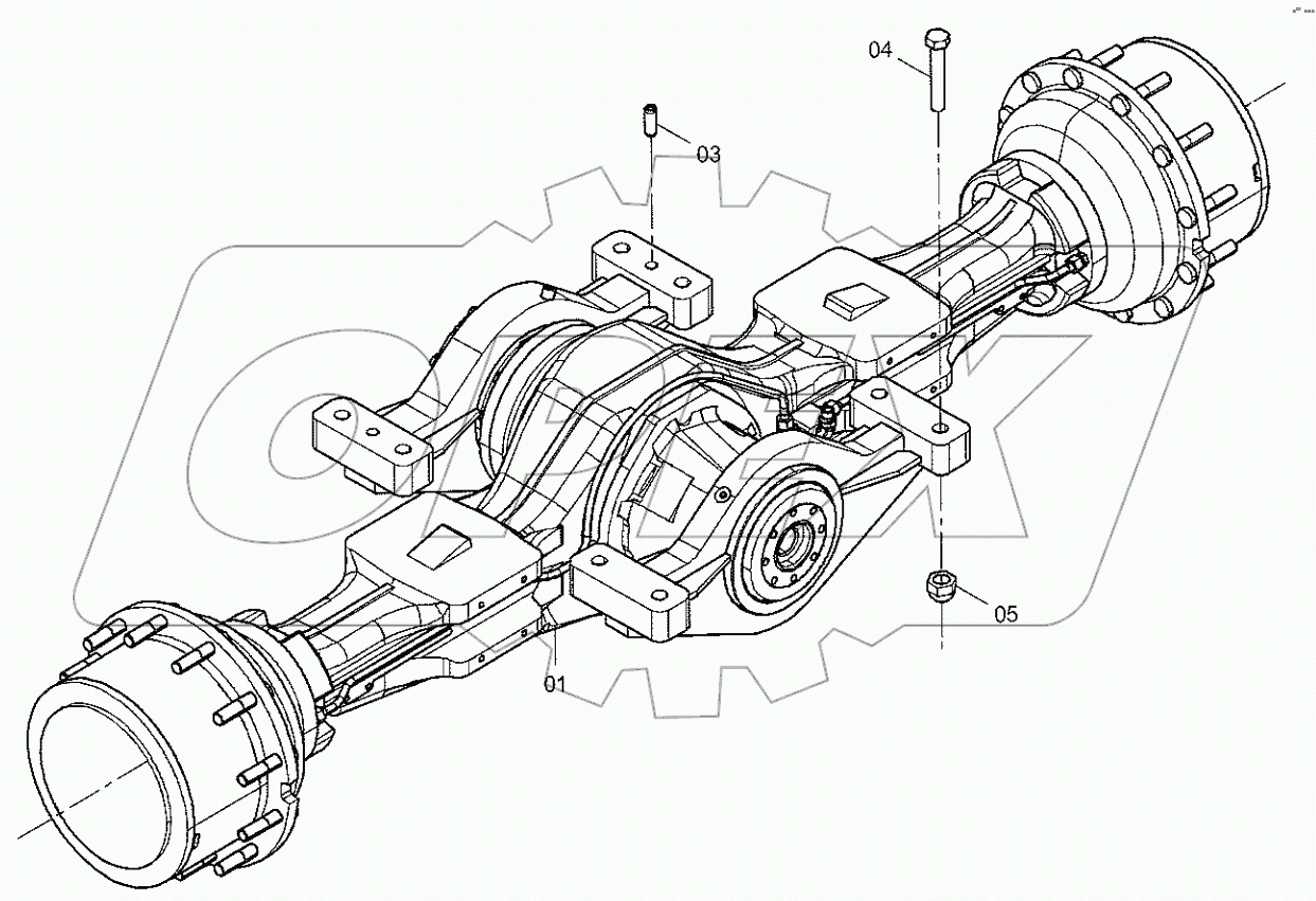  01E0186 001 REAR AXLE AS