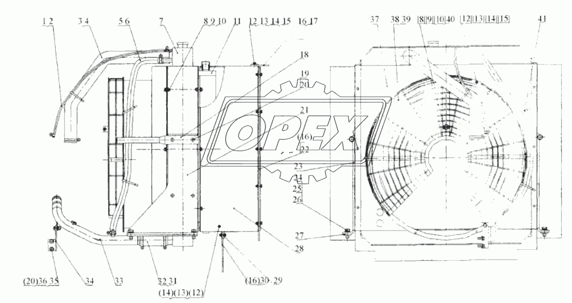 00E0110 Система охлаждения радиатора