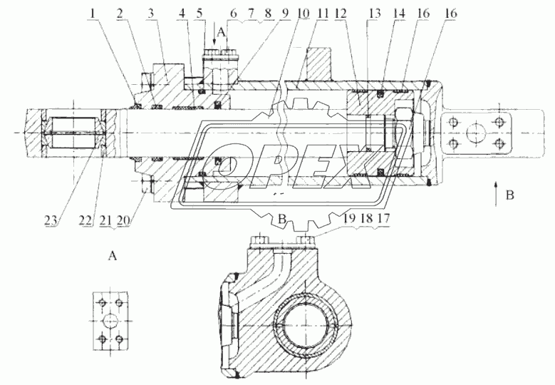 10C0030 Гидроцилиндр поворота правый