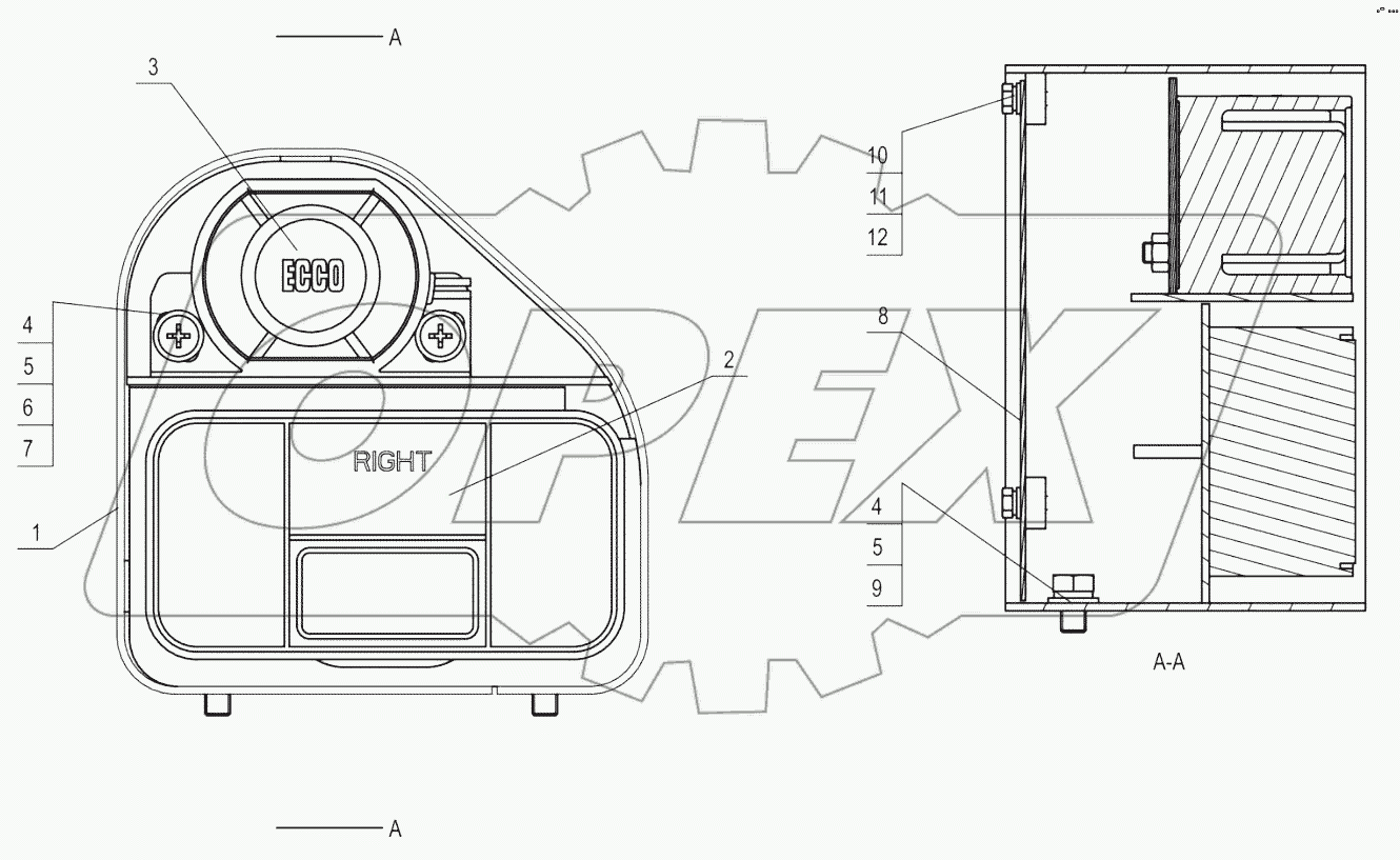 49C1011_000_00 TAILLIGHT MOUNTING AS-RH