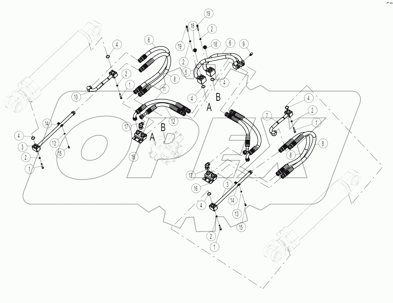 00C1444_001_00 BOOM CYLINDER LINES