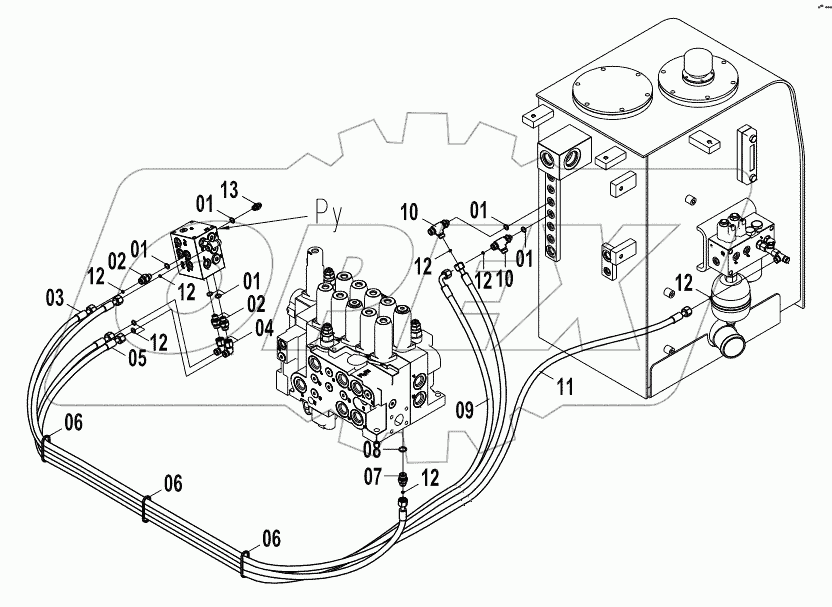  12E0187 PILOT HYDRAULIC SYSTEM (H)
