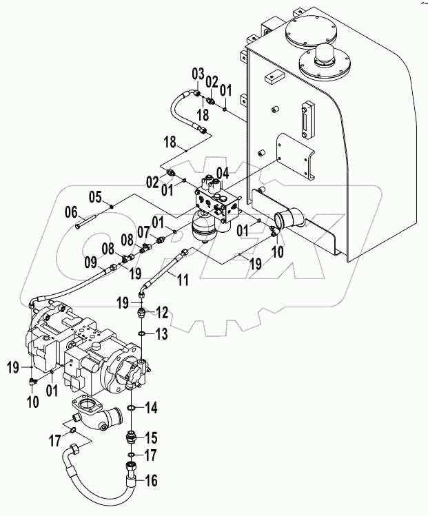  12E0187 PILOT HYDRAULIC SYSTEM (J)
