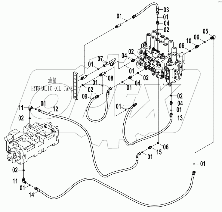  12E0187 PILOT HYDRAULIC SYSTEM (K)