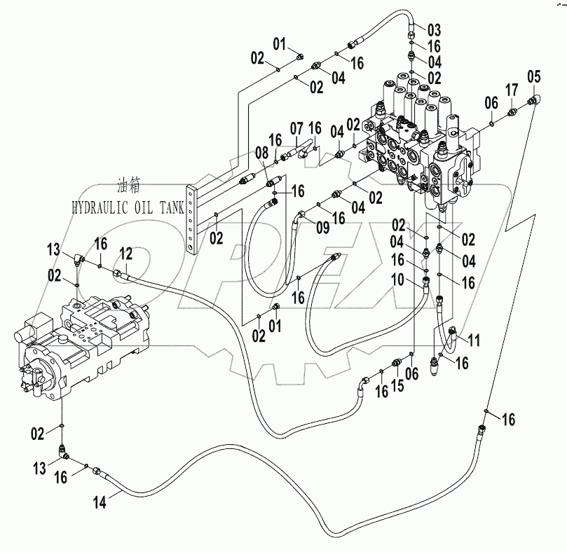  12E0237 PILOT HYDRAULIC SYSTEM (J)