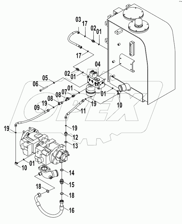  12ЕО237 PILOT HYDRAULIC SYSTEM (K)