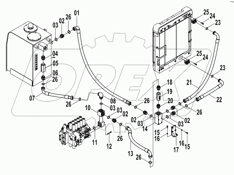  15E0665 MAIN HYDRAULIC SYSTEM (C)