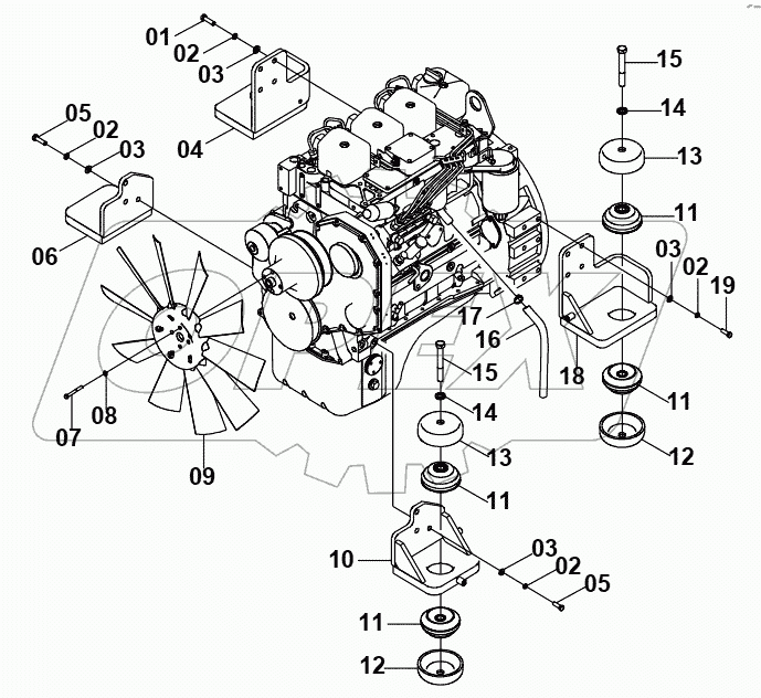  40С2105 ENGINE MOUNTING (A)