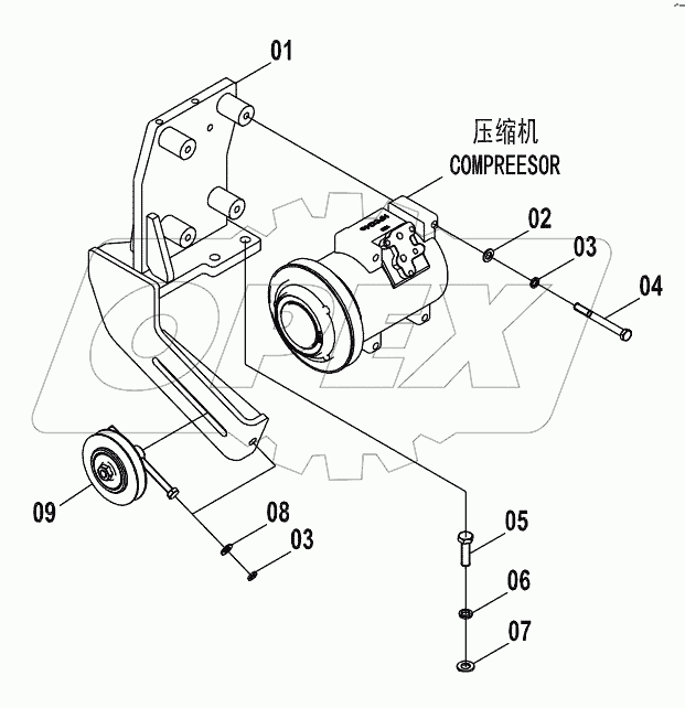 46C5028 000 COMPRESSOR BRACKET AS